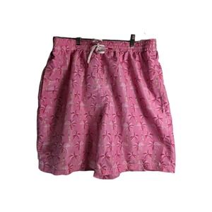Shein Men's‎ Pink with Palm Trees Swim Shorts Trunks Size XL